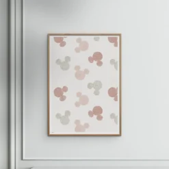 Affisch – Musse Pigg beige mönster 30x40