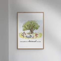 Affisch – Nalle Puh – Samling vid trädet 30x40