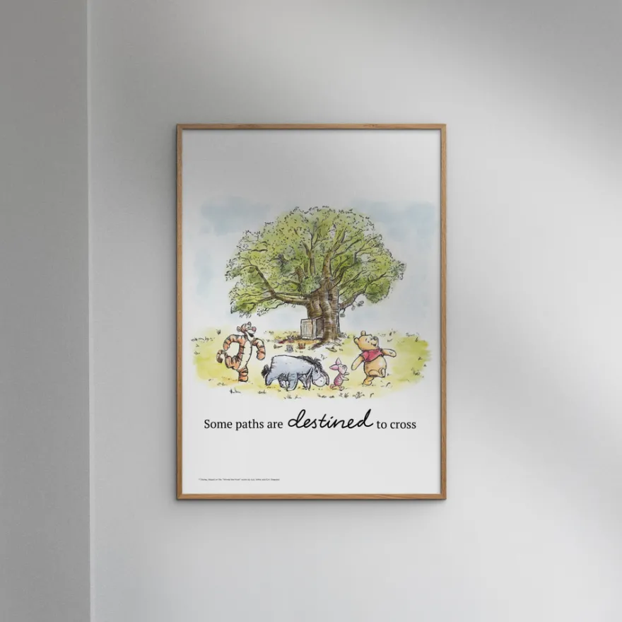 Affisch – Nalle Puh – Samling vid trädet 30x40