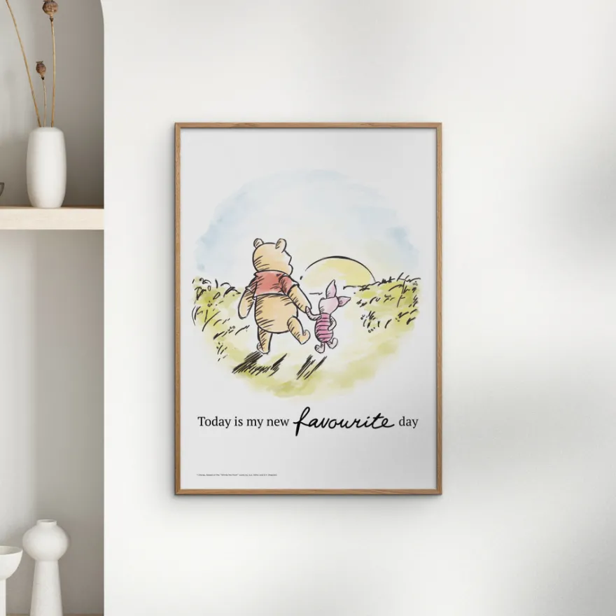 Affisch – Nalle Puh -Vänskapssolnedgång 30x40