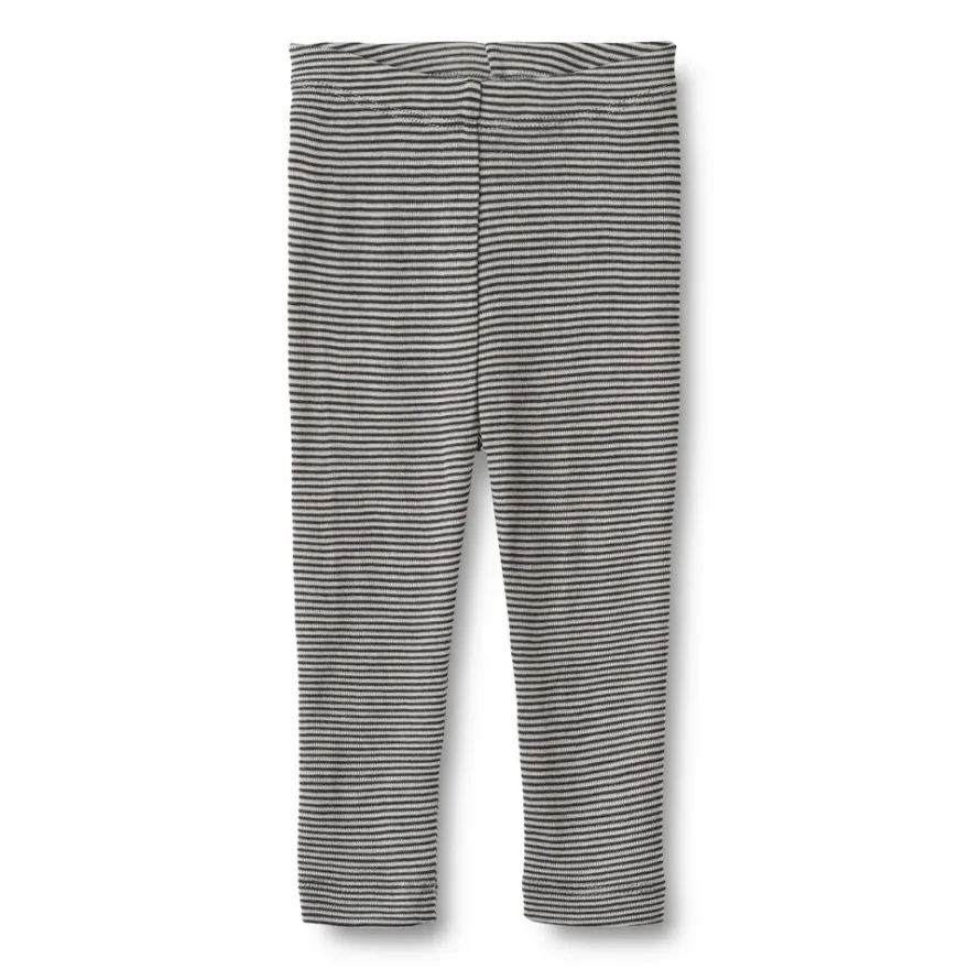 Agi Leggings Ull - Navy Stripe