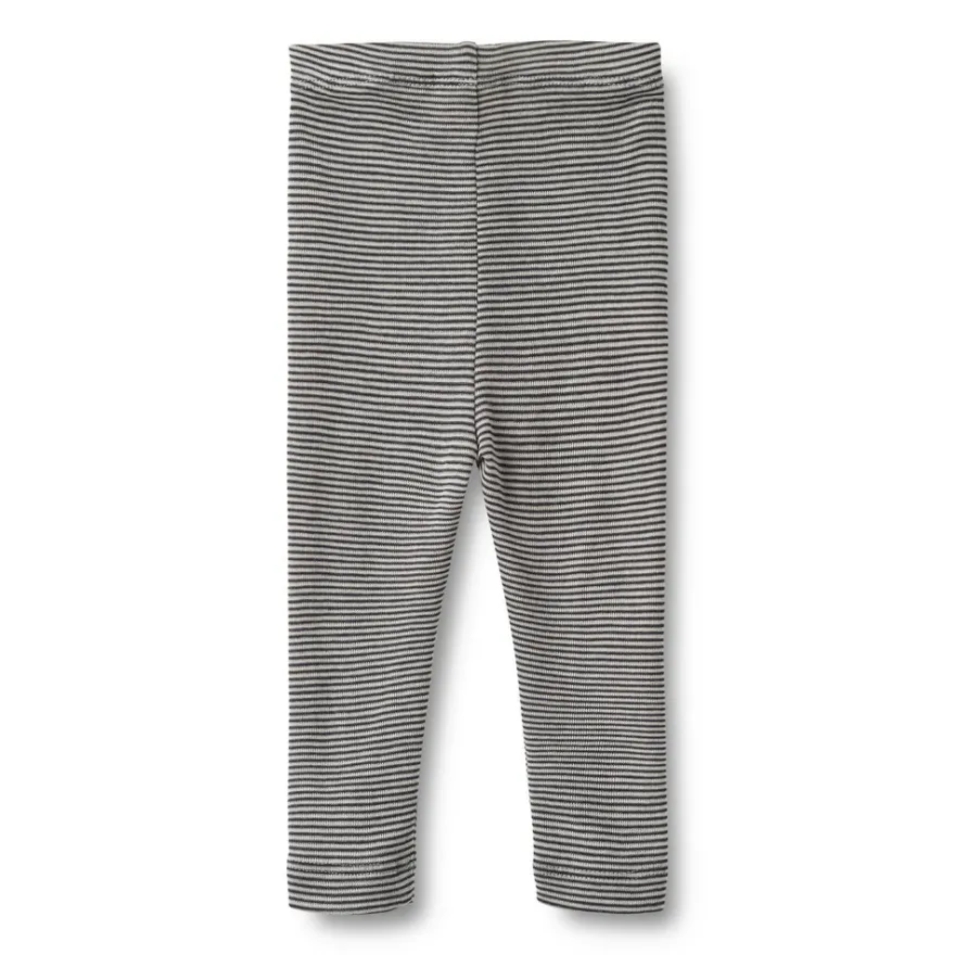 Agi Leggings Ull - Navy Stripe