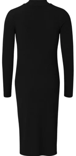 Aima ribbstickad klänning - Black