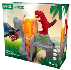 Aktiv Vulkan med Dinosaurier
