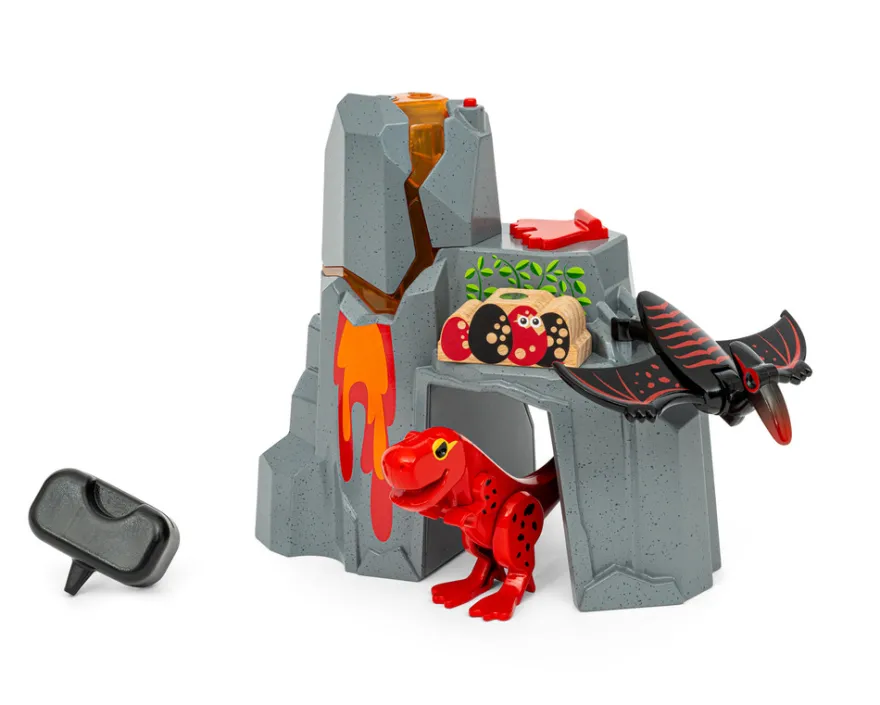 Aktiv Vulkan med Dinosaurier