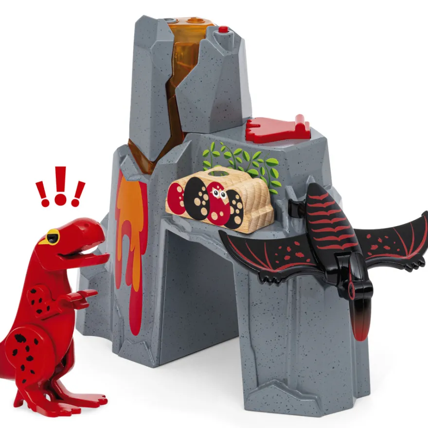 Aktiv Vulkan med Dinosaurier