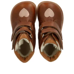 Angulus TEX-stövlar Med Kardborreband - Cognac/Rose Copper