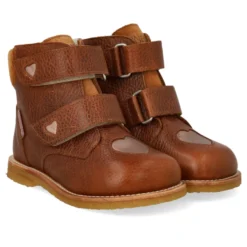 Angulus TEX-stövlar Med Kardborreband - Cognac/Rose Copper