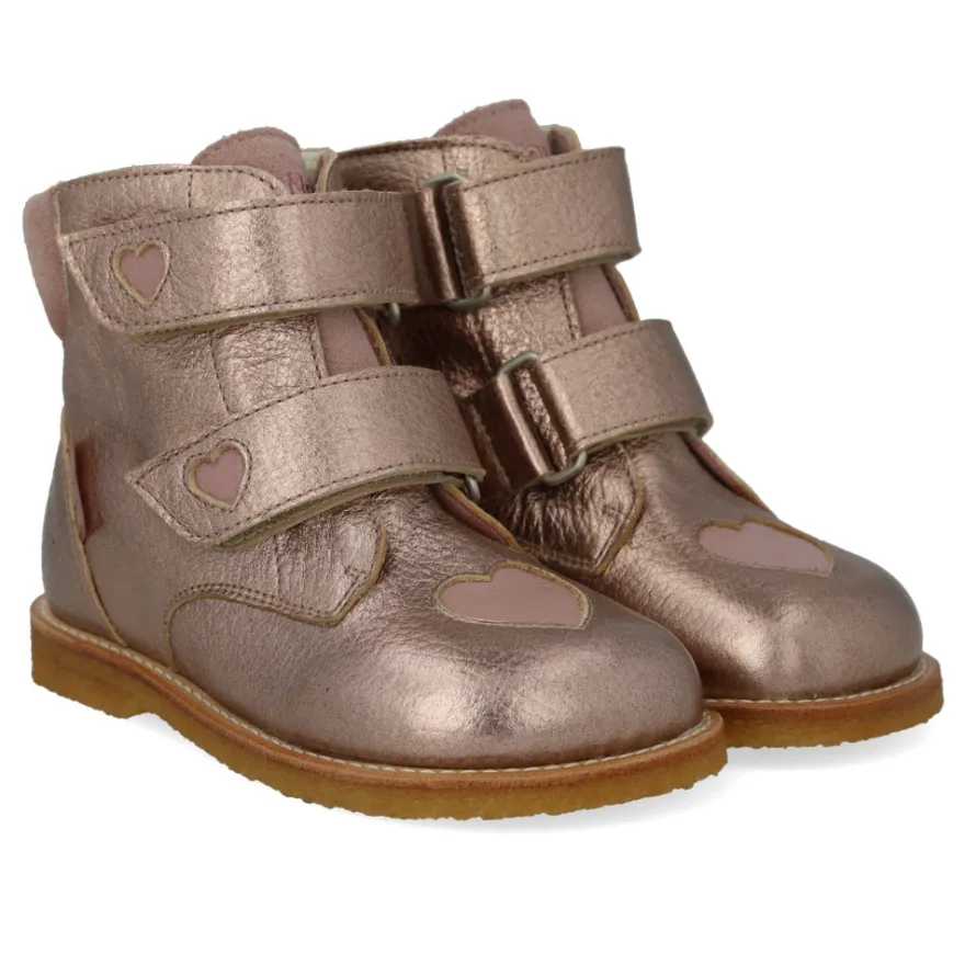 Angulus TEX-stövlar Med Kardborreband - Rose Copper/Faded Rose