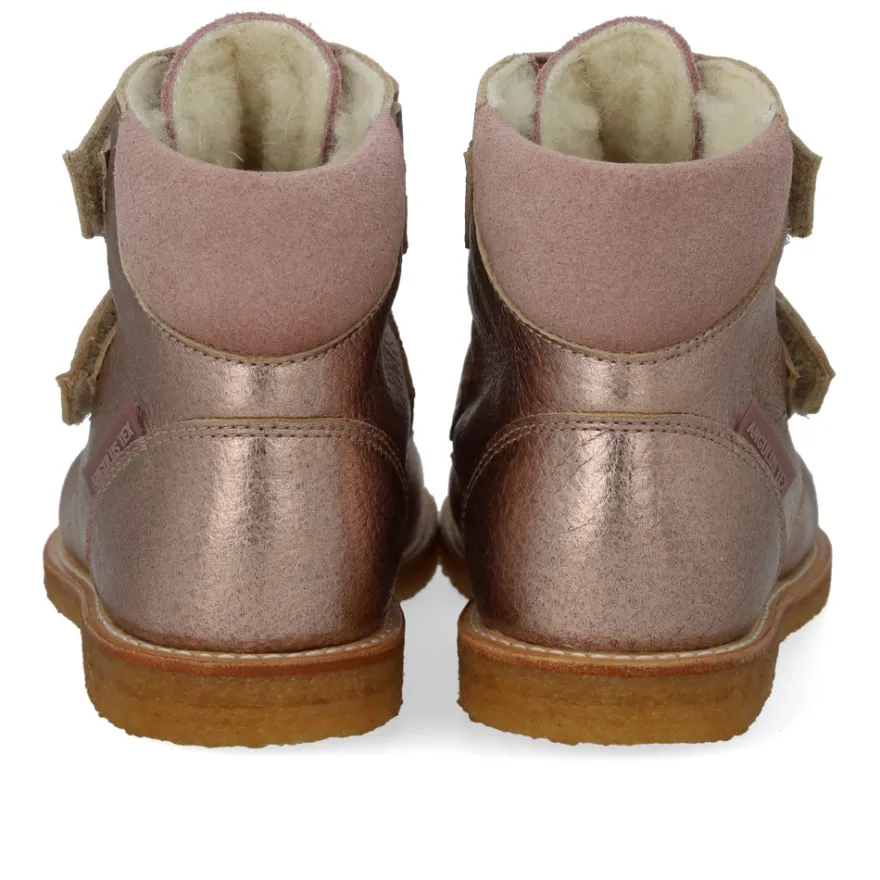 Angulus TEX-stövlar Med Kardborreband - Rose Copper/Faded Rose