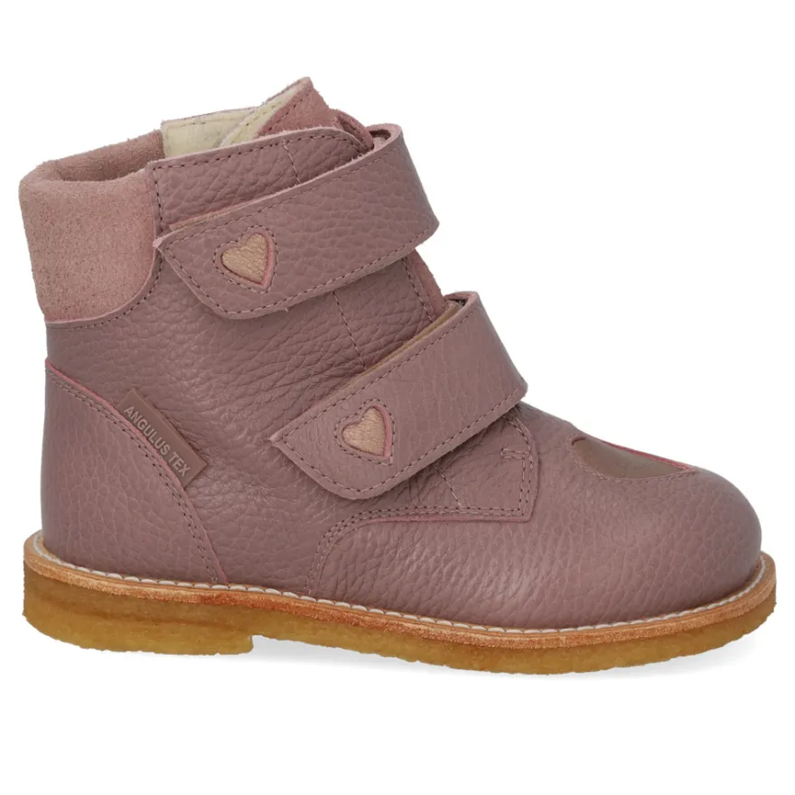 Angulus TEX-stövlar Med Kardborreband - Faded Rose/Rose Copper