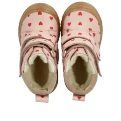 Angulus Tex Stövlar Med Velcro - Rose Hearts/Dusty Mauve