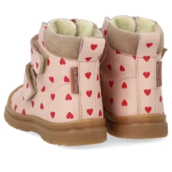 Angulus Tex Stövlar Med Velcro - Rose Hearts/Dusty Mauve