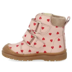 Angulus Tex Stövlar Med Velcro - Rose Hearts/Dusty Mauve