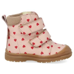 Angulus Tex Stövlar Med Velcro - Rose Hearts/Dusty Mauve