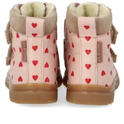 Angulus Tex Stövlar Med Velcro - Rose Hearts/Dusty Mauve