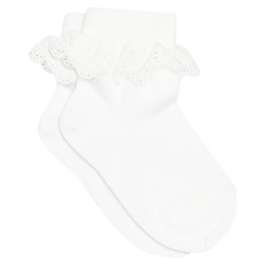 Ankelstrumpor med Volang - White