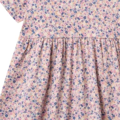 Anna Jersey Klänning - Pink Blue Flowers