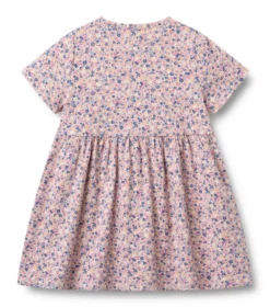 Anna Jersey Klänning - Pink Blue Flowers