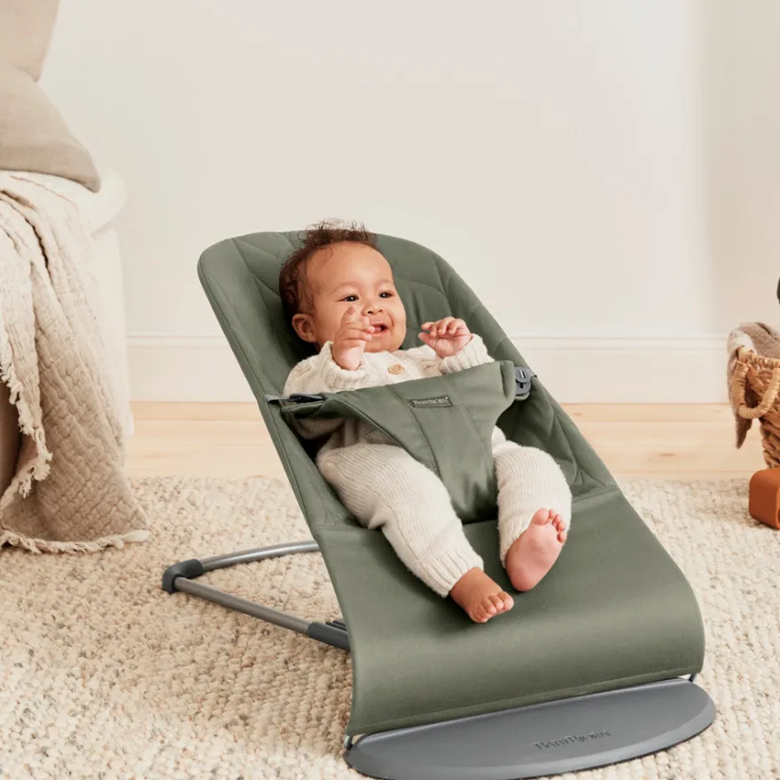 BabyBjörn Babysitter Bliss Vävd Bladmönstrad Quilt - Mörkgrön