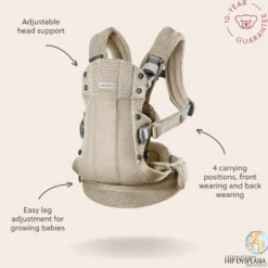 BabyBjörn Harmony 3D Mesh Bärsele - Gråbeige