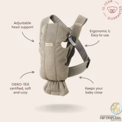 BabyBjörn Mini 3D Mesh Bärsele - Greige
