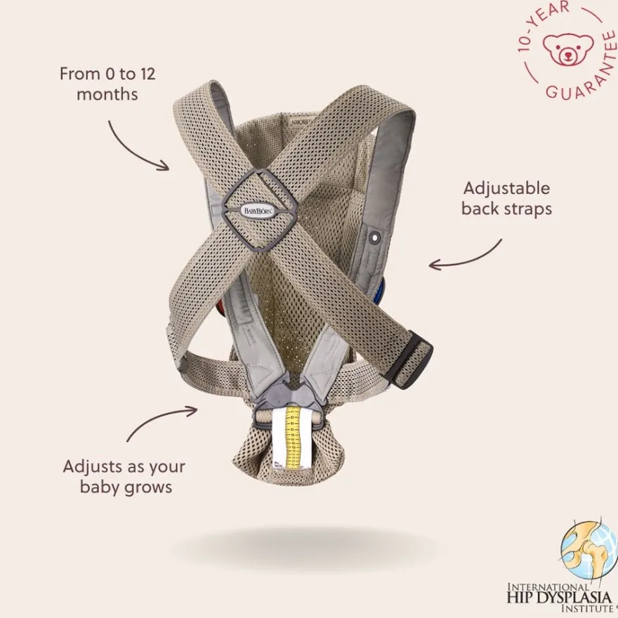 BabyBjörn Mini 3D Mesh Bärsele - Greige
