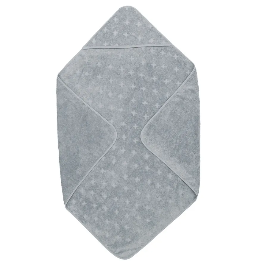 Babyhandduk med huva, 100x100 cm - Jasmin blue