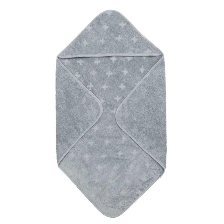 Babyhandduk med huva, 70 x 70 cm - Jasmin blue