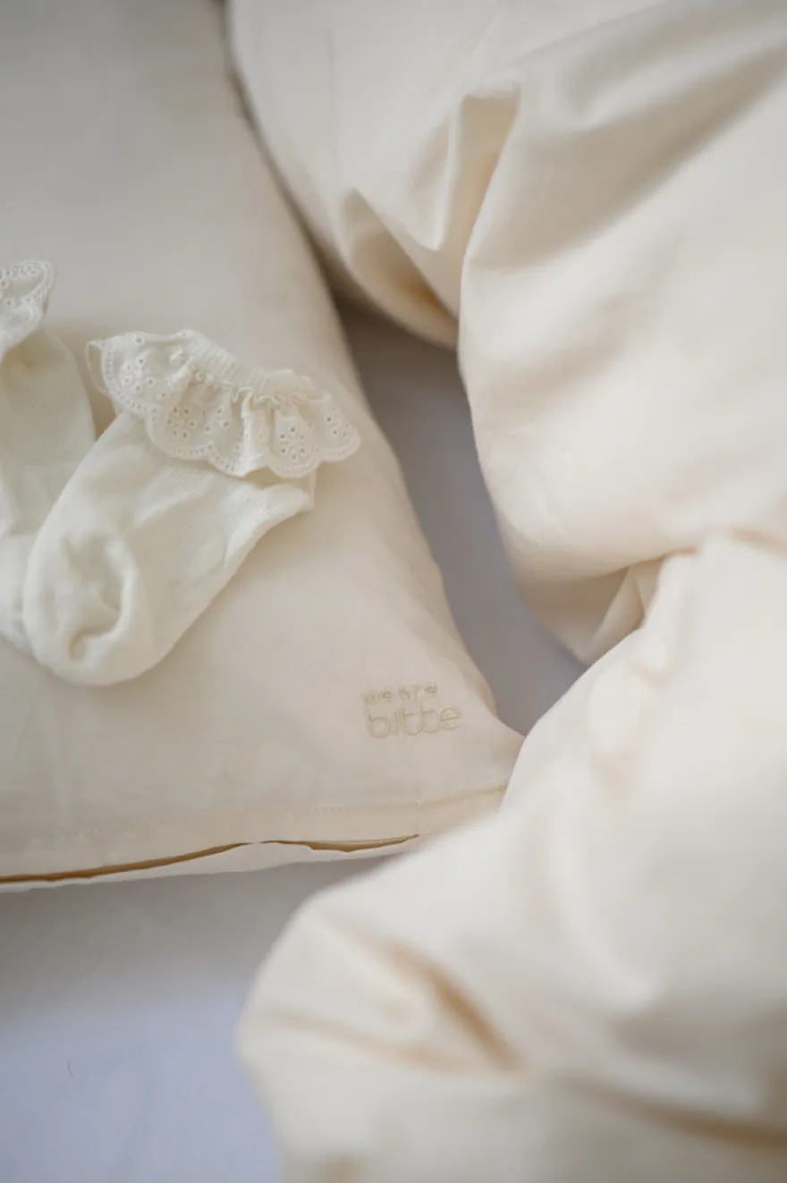 Baby påslakanset Svan – Light Sand