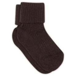 Baby Rib Ankelstrumpor - Dark Brown