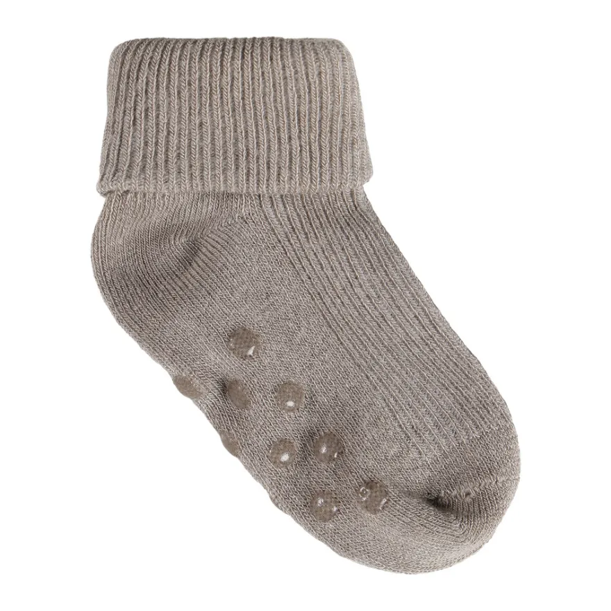 Babyribbsockor med ABS, 3-pack - Rose Smoke
