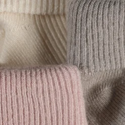 Babyribbsockor med ABS, 3-pack - Rose Smoke
