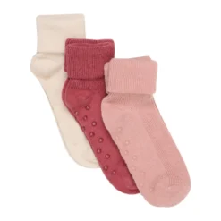 Baby rib Strømper w. ABS - Mineral Red
