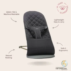 Babysitter Bliss Vävd Klassisk Quilt - Svart/Mörkgrå