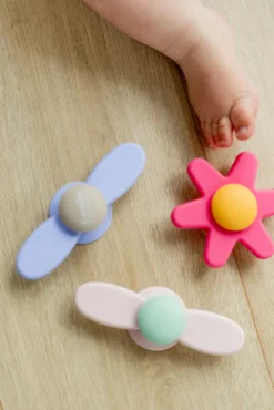 Baby spinners med sugkopp - 3-pack - Pink