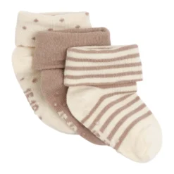Babystrumpor med ABS 3-pack - Beige