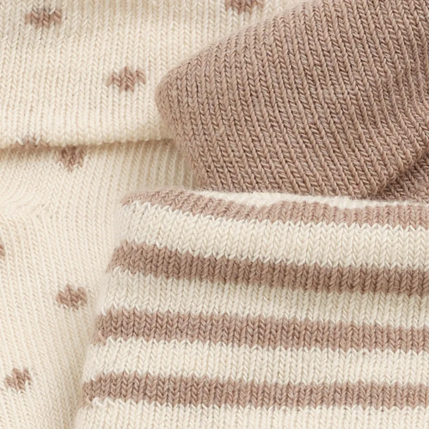Babystrumpor med ABS 3-pack - Beige