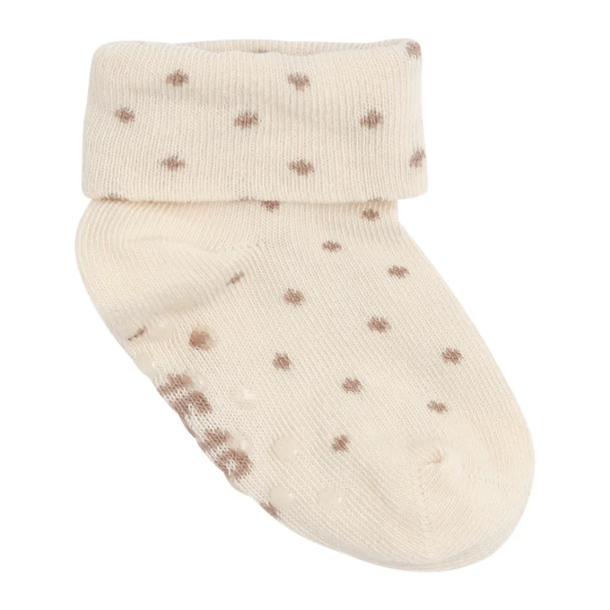 Babystrumpor med ABS 3-pack - Beige