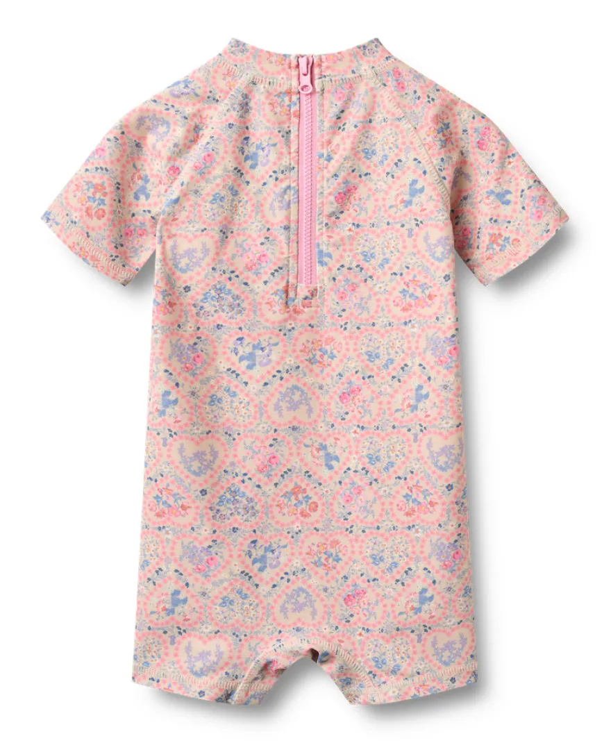 Baddräkt Cas - Pink Heart Flowers