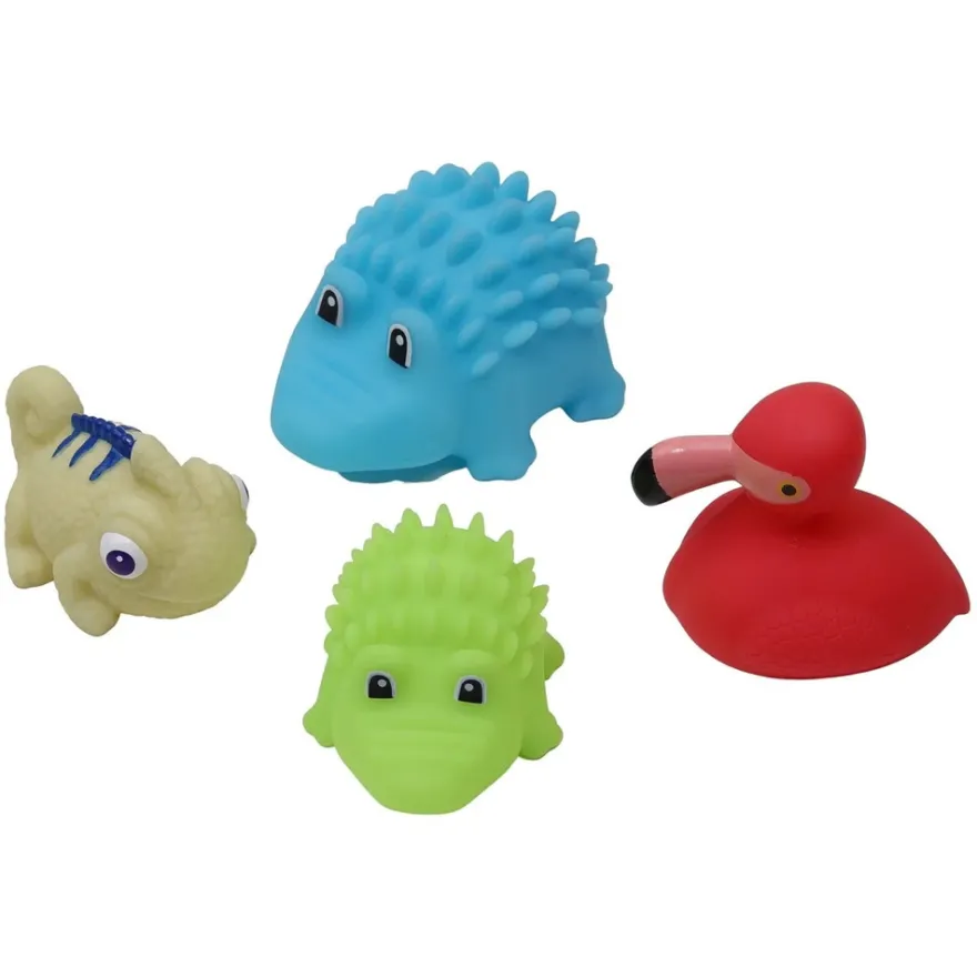 Badleksaker 4-pack - Exotiska Djur