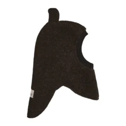 Balaclava med öron ull - Dark Brown Melange