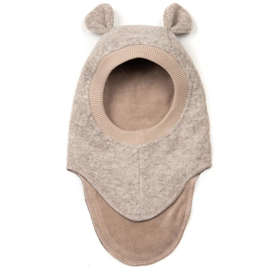 Balaclava m. Öron Ull - Camel Melange