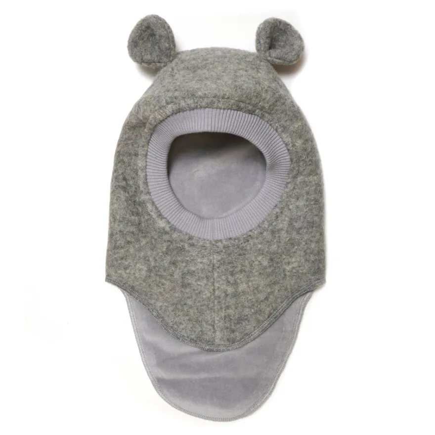 Balaclava m. Öron Ull - Medium Grey Melange