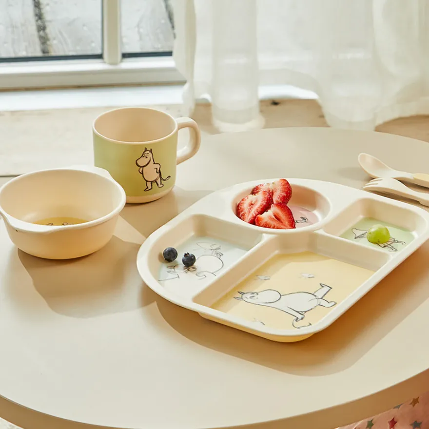 Barbo Toys Moomin - Mealtime Set w. 4 Rooms Plate - 5pcs