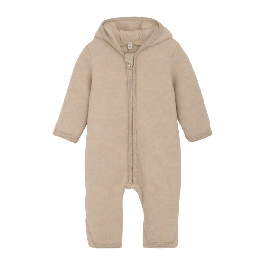 Barnvagnsoverall med Öron - Camel Melange