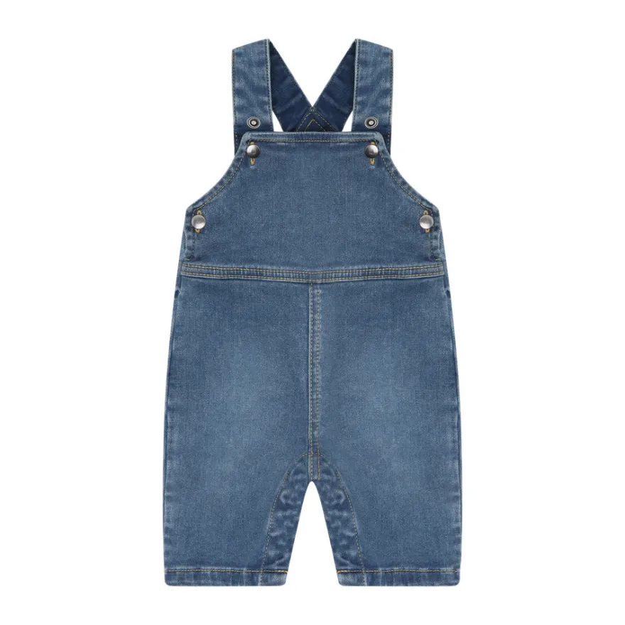 BeKids Denim Hängselbyxor - Faded Denim