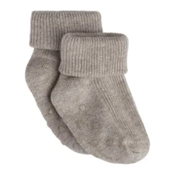 BeKids Glimmer Rib Strumpor m. ABS - Mocha Meringue
