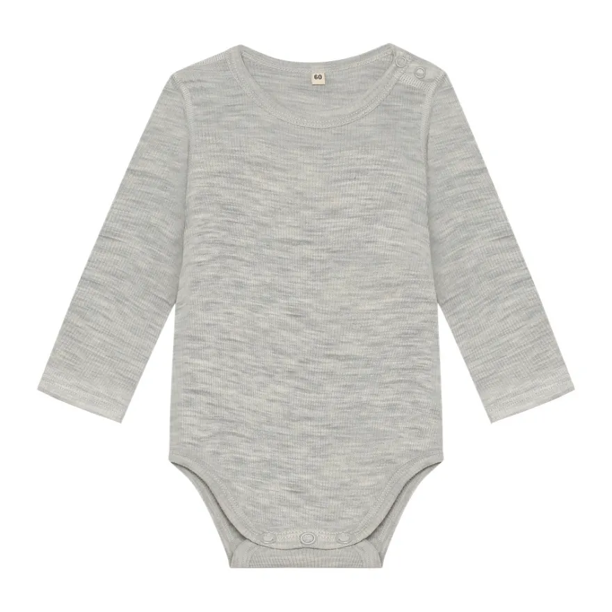 BeKids Långärmad Ullbody - Alloy Melange