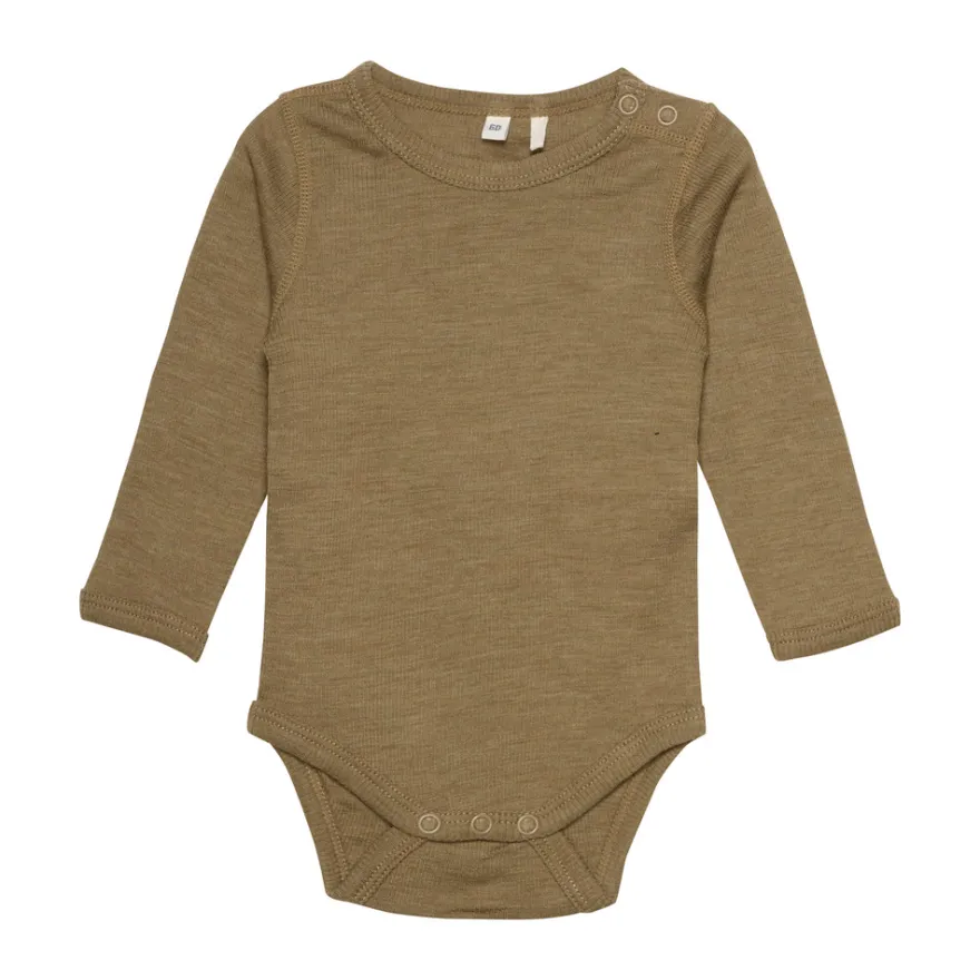 BeKids Långärmad Ullbody - Brown